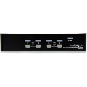 StarTech.com 4 Port 1U Rackmount USB KVM Switch with OSD - 4 Computer(s) - 1 Local User(s) - 1920 x 1440 - 2 x USB - 1 x V