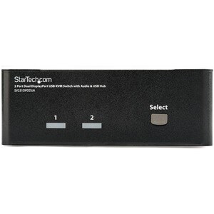 StarTech.com 2 Port Dual DisplayPort USB KVM Switch with Audio - 2 Computer(s) - 1 Local User(s) - WQUXGA - 3840 x 2400 - 