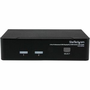 StarTech.com 2 Port USB DisplayPort KVM Switch with Audio - 2 Computer(s) - 1 Local User(s) - WQUXGA - 3840 x 2400 - 6 x U