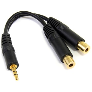 StarTech.com 15cm Stereo Splitter Cable - 3.5mm Male to 2x 3.5mm Female - Split a single headphone jack into two