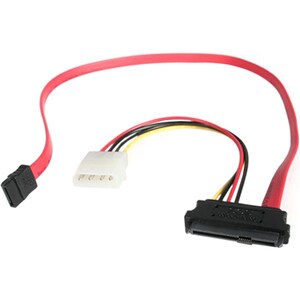 StarTech.com SAS auf SATA Slimline Kabel - SAS SATA SFF-8482 mit LP4 IDE Stromkabel - Cable for Host-Bus-Adapter, RAID-Con