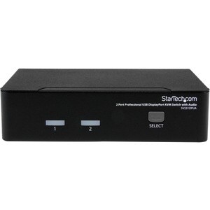 StarTech.com 2 Port DisplayPort USB KVM Switch - DisplayPort KVM Umschalter mit Audio - 2 Computer - 1 Lokaler Benutzer(n)