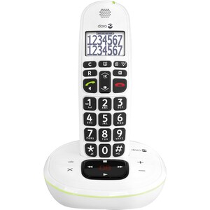 Téléphone sans fil Doro PhoneEasy 115 - DECT - Blanc - 300 m Gamme - 1 x Ligne(s) téléphonique(s) - Répondeur - Haut-parle