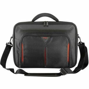 Targus Classic CN414EU Carrying Case for 35.6 cm (14") Notebook - Black, Red - Polyester Body - Handle, Trolley Strap - 34