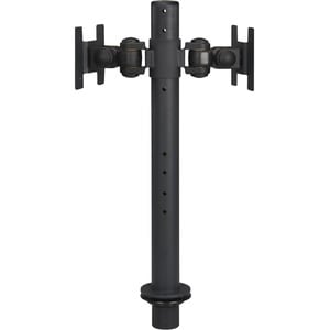 Newstar Tilt/Turn/Rotate Dual Desk Mount (grommet) for two 10-27" Monitor Screens BACK TO BACK, Height Adjustable - Black 