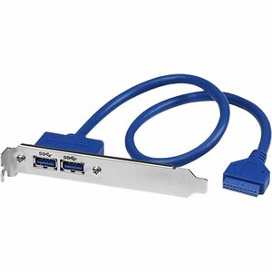 StarTech.com Adaptateur Carte Mère vers Plaque 2 Ports USB 3.0 A Femelle Encastré - Bleu