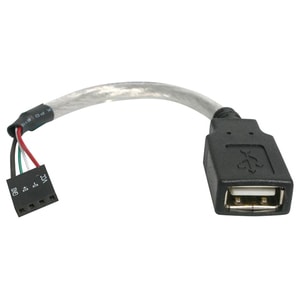 StarTech.com 6in USB 2.0 Cable - USB A to USB 4 Pin Header F/F USB A Female to Motherboard Header Adapter - USB cable - 4 