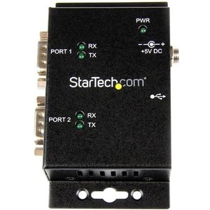 StarTech.com Hub adaptateur industriel USB vers série 2 ports à fixation murale avec clips de rail DIN - USB - PC, Mac - 2