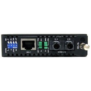 StarTech.com Transceiver/Media Converter - TAA Compliant - 2 Port(s) - 1 x Network (RJ-45) - 1 x ST - DuplexST Port - Twis