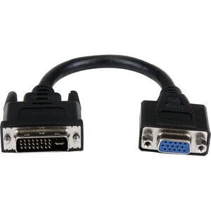 StarTech.com Câble adaptateur DVI vers VGA de 20cm - Convertisseur DVI-I vers HD15 - M/F - Cable for Appareil vidéo, PC, M