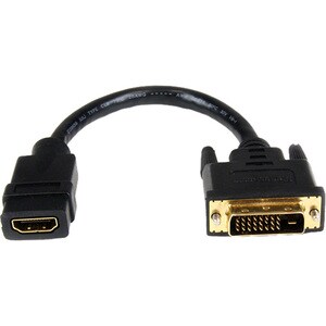 StarTech.com 20cm 8in. HDMI to DVI-D Video Cable Adapter - HDMI Female to DVI Male - HDMI to DVI Dongle Adapter Cable - Fi