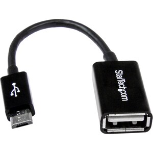 StarTech.com 13cm 5in. Micro USB to USB OTG Host Adapter - Micro USB Male to USB A Female On-The-GO Host Cable Adapter - U