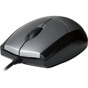 V7 Full size USB Optical Mouse - V7 Full Size USB Wired Optical Mouse - Silver/Gray - Cable Length 5ft (1.6m) Red LED/Opti