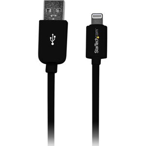 StarTech.com 1m (3ft) Black AppleÂ® 8-pin Lightning Connector to USB Cable for iPhone / iPod / iPad - Cable for iPod, iPad