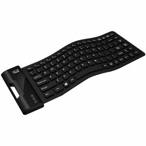 Adesso Antimicrobial Waterproof Flex Keyboard (Mini Size) - Cable Connectivity - USB Interface - 87 Key(s) - Media Player,