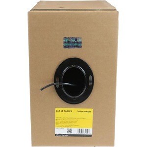 StarTech.com Bulk Cat 5e Ethernet Cable - 1000 ft. (304,8m) - Solid - CMR-Rated - Black - TAA Compliant - 1000 ft. (304,8m