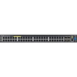 ZYXEL 48-Port GbE L2+ PoE Switch with 10GbE Uplink - 48 Ports - Manageable - 10/100/1000Base-T - 3 Layer Supported - Deskt