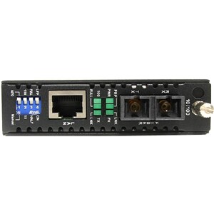 StarTech.com Transceiver/Media Converter - TAA Compliant - 2 Port(s) - 1 x Network (RJ-45) - 1 x SC - Duplex SC Port - Opt