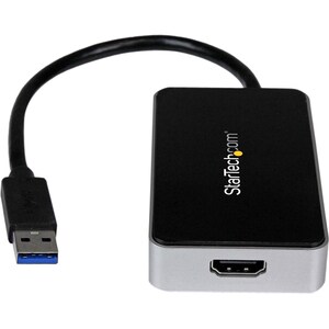 StarTech.com USB 3.0 to HDMI External Video Card Multi Monitor Adapter with 1-Port USB Hub â€" 1920x1200 / 1080p - 1 x 9-p