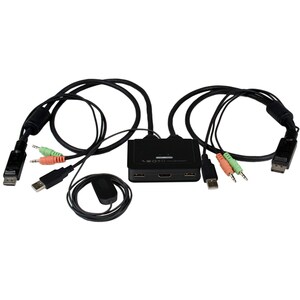 StarTech.com Switch KVM cavo HDMI® USB 2 porte con audio e switch remoto - Alimentazione USB - 2 Computer - 1 Utente Local