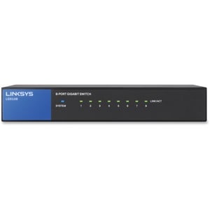 Linksys LGS108 8-Port Business Desktop Gigabit Switch - 8 Ports - 10/100/1000Base-T - 2 Layer Supported - Twisted Pair - D