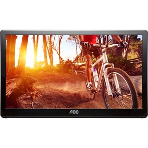 AOC E1659FWU 16" Class HD Monitor LCD - 16:9 - 40.6 cm (16") Viewable - LED Backlight - 1366 x 768 - 16,7 milhões de cores