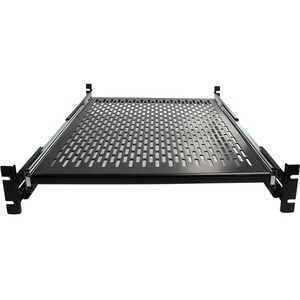 StarTech.com 2U Adjustable Mounting Depth Vented Sliding Rack Mount Shelf â€" 50lbs / 22.7kg - Cold-rolled Steel (CRS) - 2