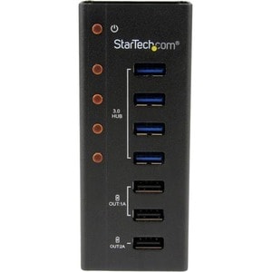 StarTech.com 4 Port USB 3.0 Hub - 3 Dedicated USB Charging Ports (2 x 1A & 1 x 2A) - Wall Mountable - Metal -Powered USB H