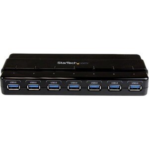 StarTech.com 7 Port SuperSpeed USB 3.0 Hub - 5Gbps - Desktop USB Hub with Power Adapter - Black - Add 7 external, SuperSpe