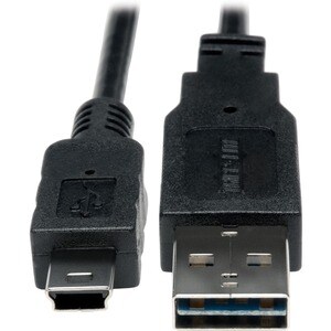 Eaton Tripp Lite Series Universal Reversible USB 2.0 Converter Adapter Cable (Reversible A to 5Pin Mini B M/M), 1 ft. (0.3