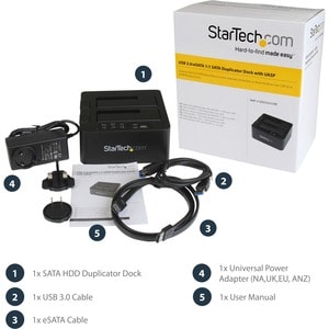 StarTech.com Duplicatore Autonomo rapido USB 3.0 eSATA per disco rigido SATA 6Gbps - Clonatore HDD - 2 x Disco rigido supp