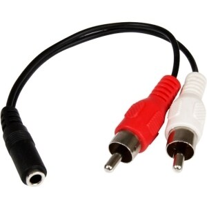 StarTech.com 6in Stereo Audio Cable - 3.5mm Female to 2x RCA Male - RCA to AUX Y Cable - 1x 3.5mm (F), 2x RCA Audio (M) Sp