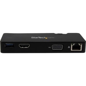 StarTech.com Portable Laptop Docking Station - HDMI or VGA and Gigabit Ethernet - USB 3.0 Universal Dock for Mac / Windows
