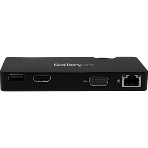 StarTech.com USB 3.0 Universal Laptop Mini Dockingstation mit HDMI oder VGA, Gigabit Ethernet, USB 3.0 - 2 x USB-Anschlüss