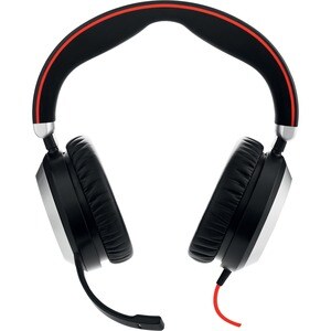 Jabra EVOLVE 80 Wired Over-the-head Stereo Headset - Binaural - Circumaural - Noise Cancelling Microphone - USB, Mini-phon