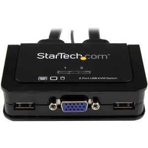 StarTech.com Switch Commutatore KVM USB VGA a 2 porte - Alimentato via USB con pulsante di commutazione a distanza - 2 Com