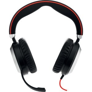 Jabra EVOLVE 80 Wired Over-the-head Stereo Headset - Binaural - Circumaural - Noise Cancelling Microphone - Mini-phone (3.
