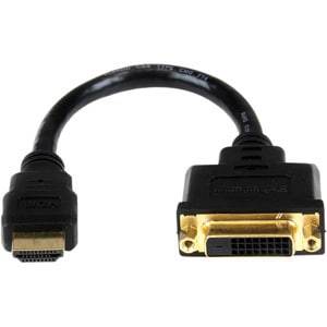 StarTech.com 8in HDMIÂ® to DVI-D Video Cable Adapter - HDMI Male to DVI Female - Cable for Video Device, Monitor, Notebook