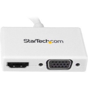 StarTech.com Travel A/V Adapter - 2-in-1 Mini DisplayPort to HDMI or VGA Converter - White - 1 x 20-pin Mini DisplayPort D