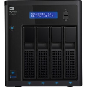 WD My Cloud EX4100 4 x Total Bays NAS Storage System - 8 TB HDD - Marvell ARMADA 300 388 Dual-core (2 Core) 1.60 GHz - 2 G
