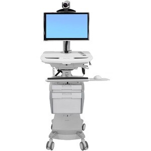 Ergotron StyleView. Type: Panier multimédia, Couleur du produit: Blanc, Utilisation recommandée: Ecran plat. Réglage de la