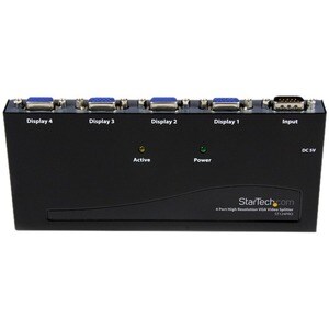StarTech.com Signal Splitter - Steel - Black - TAA Compliant - 2048 x 1536 - 350 MHz Maximum Video Bandwidth - 64.01 m Max