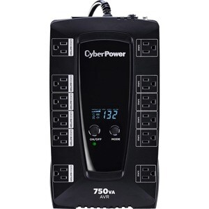 CyberPower AVRG750LCD Intelligent LCD UPS Systems - 750VA/450W, 120 VAC, NEMA 5-15P, Compact, 12 Outlets, LCD, PowerPanel®