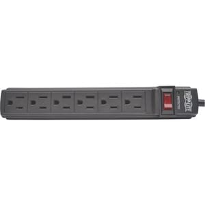 Tripp Lite Power Strip 6 Outlet NEMA 5-15R AC 6 ' Cord 5-15P Black Housing - NEMA 5-15P - 6 x NEMA 5-15R - 6 ft Cord - 15 