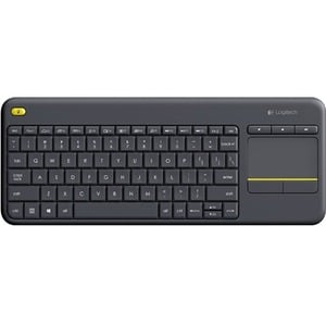 Logitech K400 Plus Tastatur - Kabellos Konnektivität - USB Schnittstelle - TouchPad - QWERTZ Layout - Schwarz - Funk - Stu