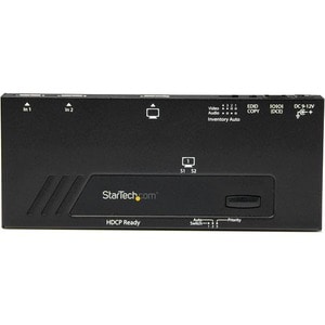 StarTech.com 2-Port HDMI Automatic Video Switch - 4K 2x1 HDMI Switch with Fast Switching, Auto-Sensing and Serial Control 