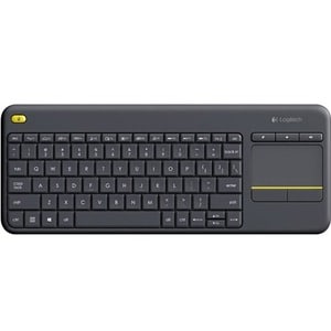 Logitech K400 Plus Keyboard - Wireless Connectivity - USB Interface - TouchPad - Dutch - QWERTY Layout - Black - RF - Mute