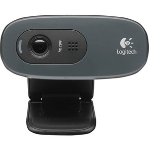 Logitech C270 Webcam - Black - USB 2.0 - 3 Megapixel Interpolated - 1280 x 720 Video - Widescreen - Microphone - Notebook,