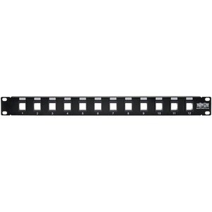 Eaton Tripp Lite Series 12-Port 1U Rack-Mount Unshielded Blank Keystone/Multimedia Patch Panel, RJ45 Ethernet, USB, HDMI, 