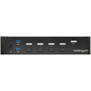 StarTech.com 4 Port DisplayPort KVM Switch - DP KVM Umschalter mit USB 3.0 Hub - 4K 30Hz - 4 Computer - 1 Lokaler Benutzer